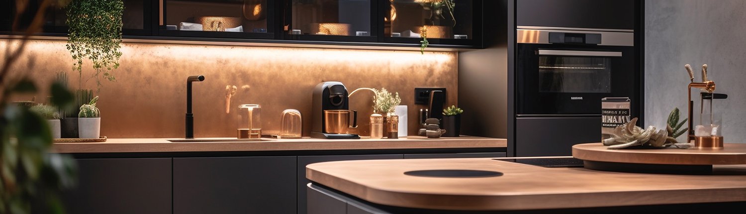 Elegant modern kitchen with stainless steel appliances generated by AI